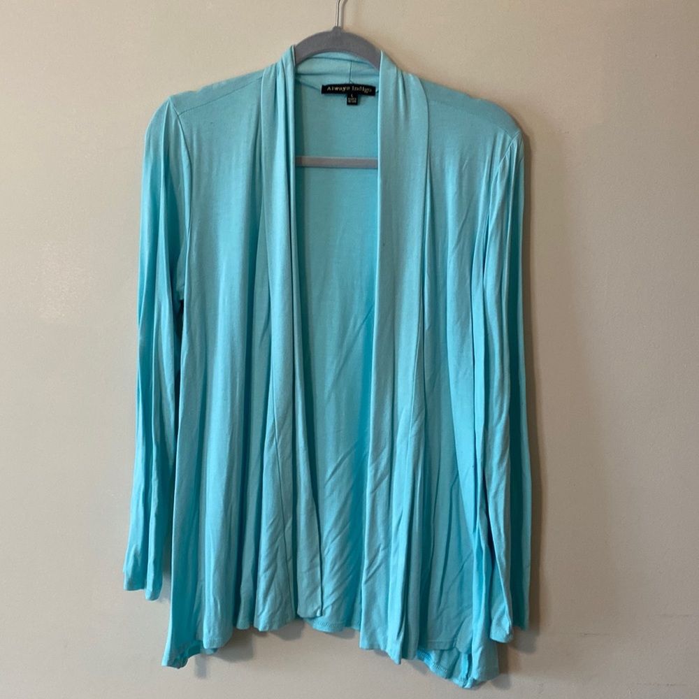 Teal flowy cardigan jacket